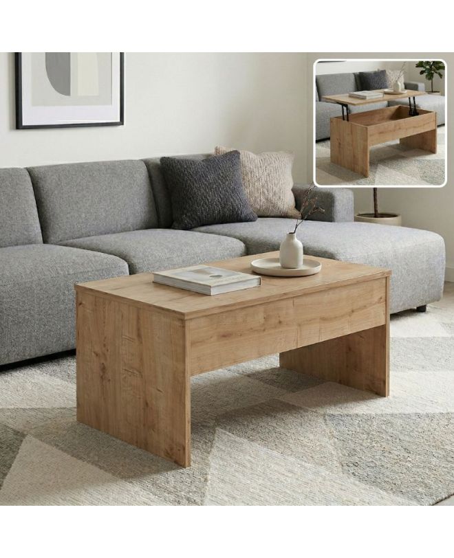 Τραπεζάκι σαλονιού Devon Megapap με σερβιτόρο χρώμα sapphire oak 110x60x44,8εκ.