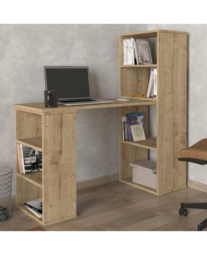 Γραφείο εργασίας πολυμορφικό Last Megapap χρώμα sapphire oak 119x44,7x123εκ.