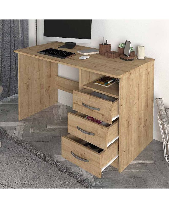 Γραφείο εργασίας Eldoris Megapap χρώμα sapphire oak 120x60x75εκ.