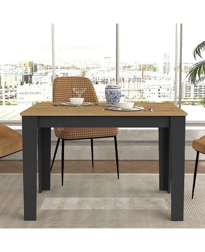 Τραπέζι Darlen Megapap χρώμα ανθρακί - sapphire oak 110x72x74εκ.