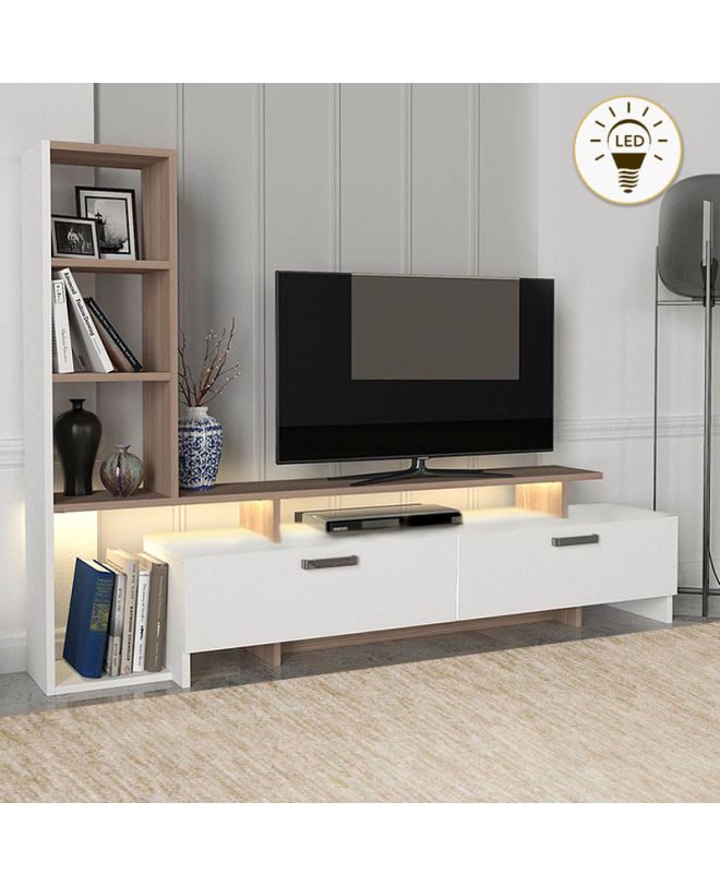 Σύνθεση τηλεόρασης Simal Megapap με LED χρώμα λευκό - cordoba 168,2x31,3x120εκ.