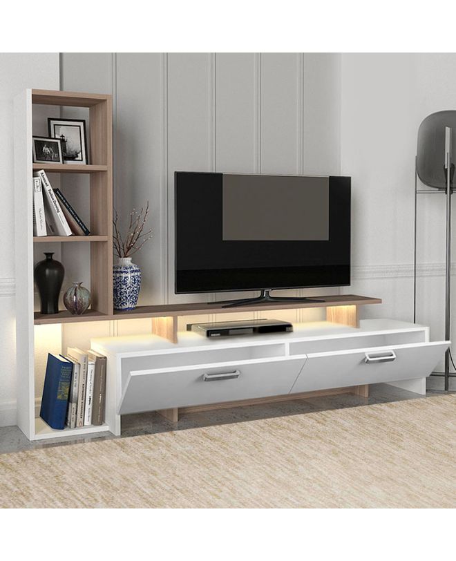Σύνθεση τηλεόρασης Simal Megapap με LED χρώμα λευκό - cordoba 168,2x31,3x120εκ.