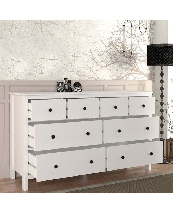 Συρταριέρα - Μπουφές Sabina Megapap χρώμα λευκό 160x50x96εκ.
