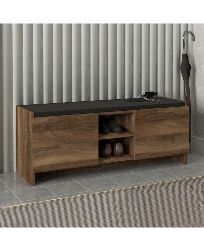 Παπουτσοθήκη Verly Megapap χρώμα καρυδί 110x33,2x43εκ.