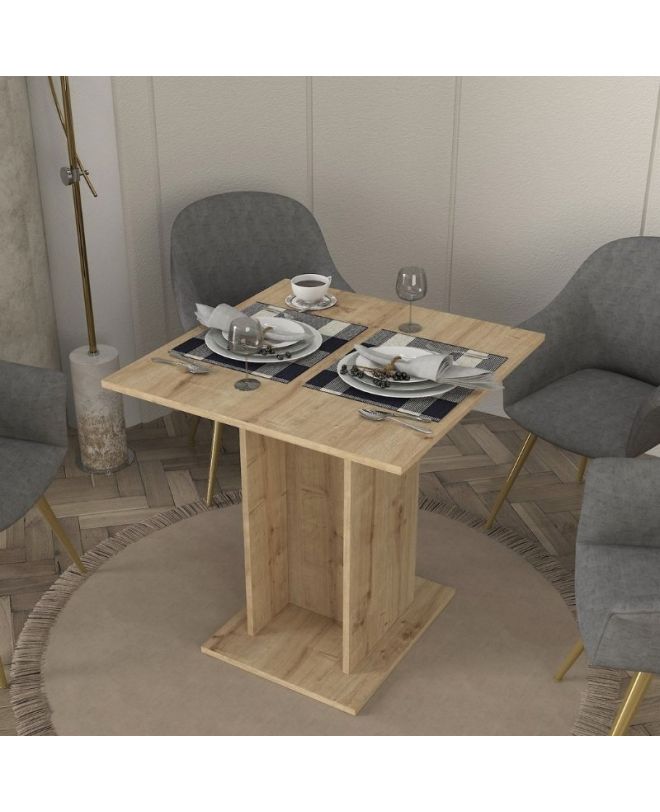 Τραπέζι Allos Megapap χρώμα sapphire oak 75x75x77εκ.