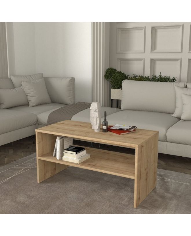 Τραπεζάκι σαλονιού Eleva Megapap χρώμα sapphire oak 90x44,6x46,4εκ.