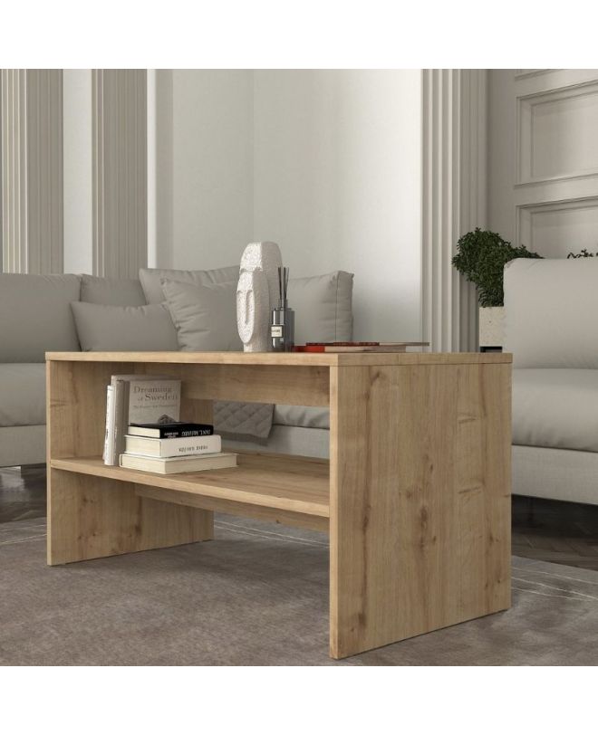 Τραπεζάκι σαλονιού Eleva Megapap χρώμα sapphire oak 90x44,6x46,4εκ.
