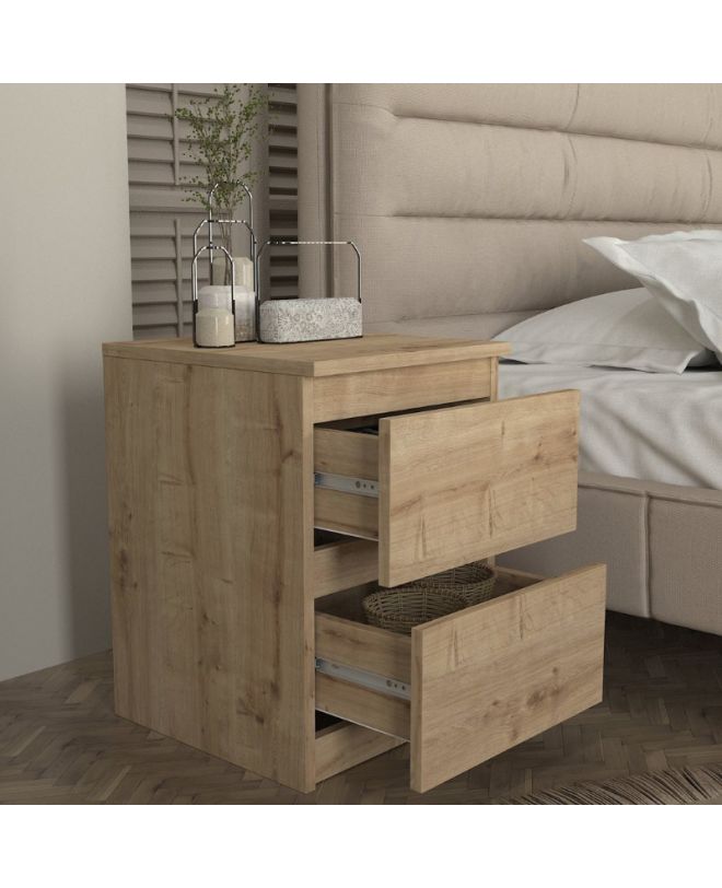Κομοδίνο Breve Megapap χρώμα sapphire oak 39,8x41,8x55εκ.
