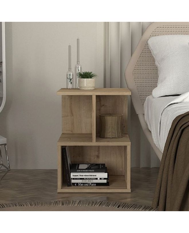 Κομοδίνο - Τραπεζάκι βοηθητικό Entiero Megapap χρώμα sapphire oak 39,8x35x54,6εκ.
