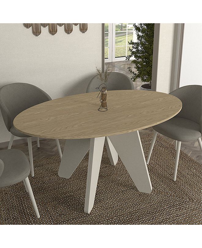 Τραπέζι Rebel Megapap χρώμα rota oak - sandstone 150x90x75εκ.