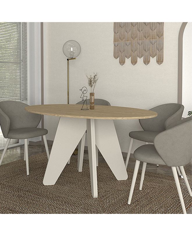 Τραπέζι Rebel Megapap χρώμα rota oak - sandstone 150x90x75εκ.