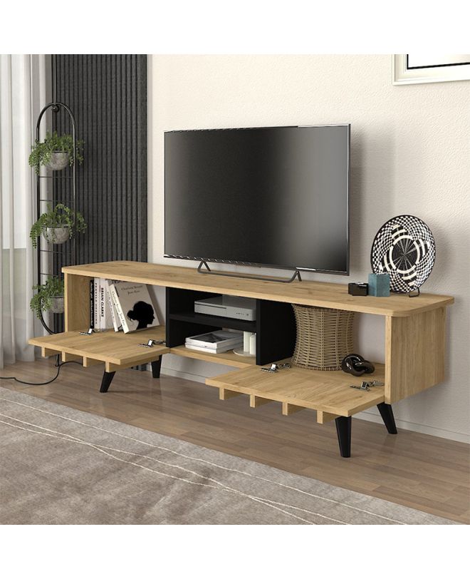 Έπιπλο τηλεόρασης Gemma Megapap χρώμα sepet oak 150x35x46,7εκ.