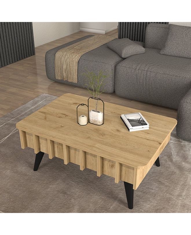 Τραπεζάκι σαλονιού Gemma Megapap χρώμα sepet oak 90x59,6x36,8εκ.
