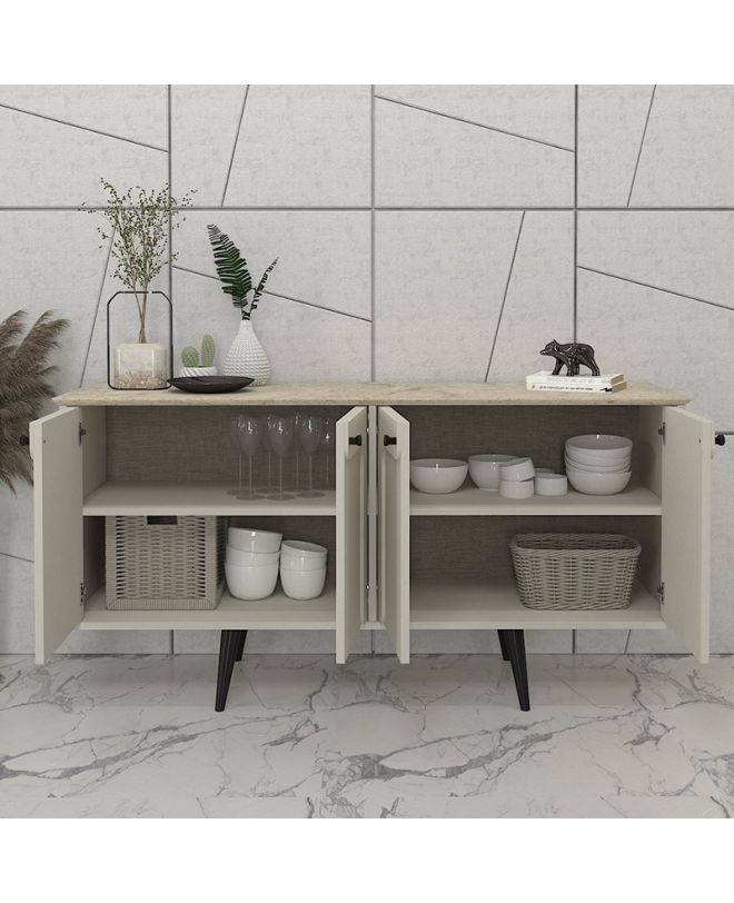 Μπουφές Sevilla Megapap χρώμα sandstone - travertine 150x44,6x72,2εκ.