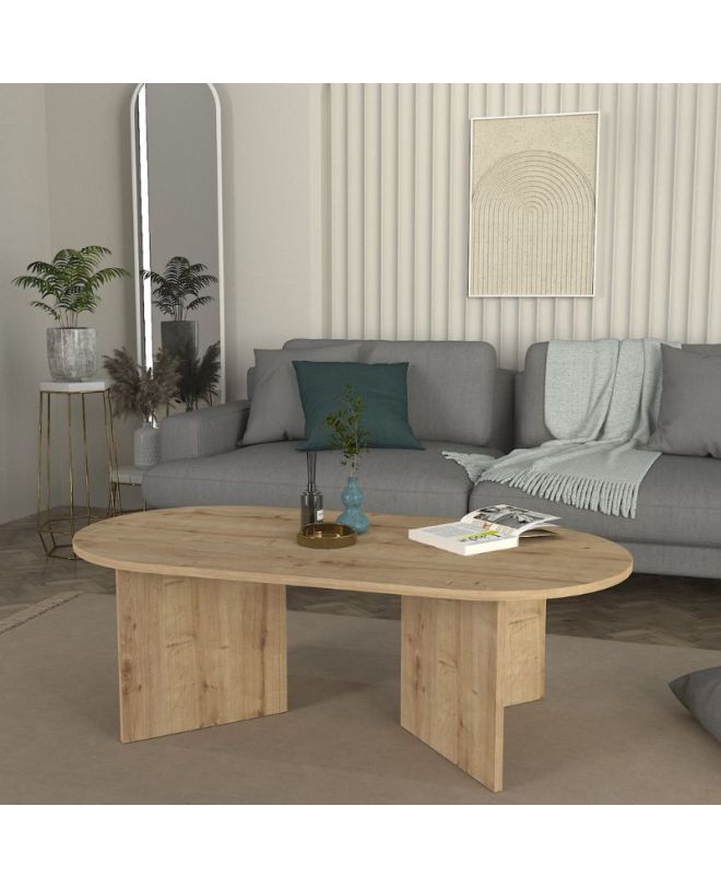Τραπεζάκι σαλονιού Cortado Megapap χρώμα sapphire oak 120x60x39,6εκ.