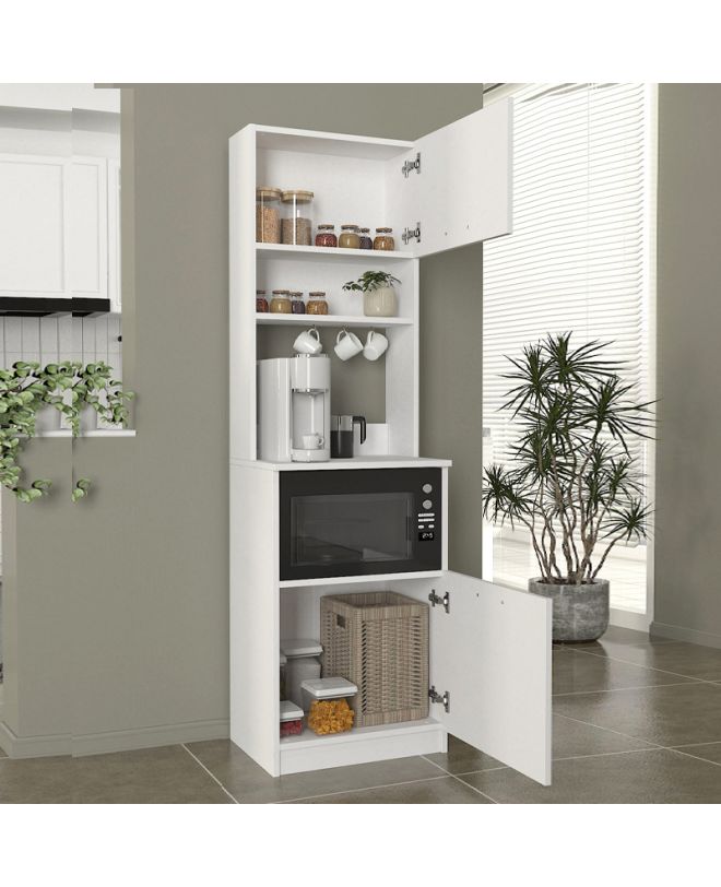 Έπιπλο κουζίνας Tuco 1 Megapap χρώμα λευκό 53,8x40x180εκ.