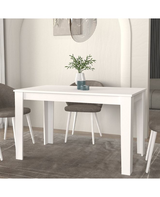 Τραπέζι Darlen Megapap χρώμα λευκό 125x72x74εκ.