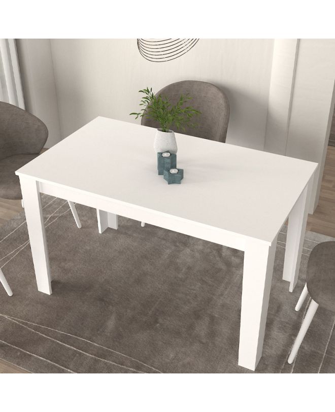 Τραπέζι Darlen Megapap χρώμα λευκό 125x72x74εκ.