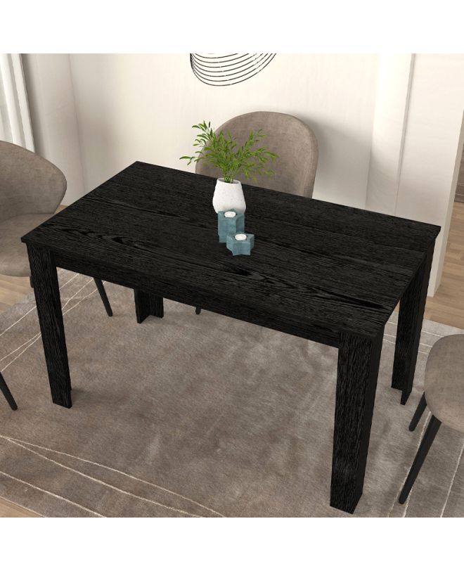 Τραπέζι Darlen Megapap χρώμα sencron black 125x72x74εκ.