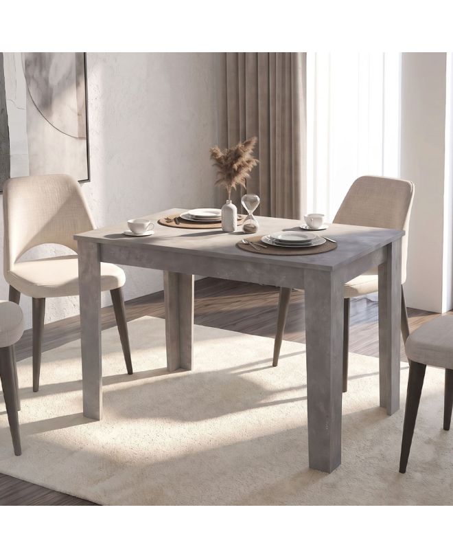 Τραπέζι Darlen Megapap χρώμα γκρι σκυροδέματος 125x72x74εκ.