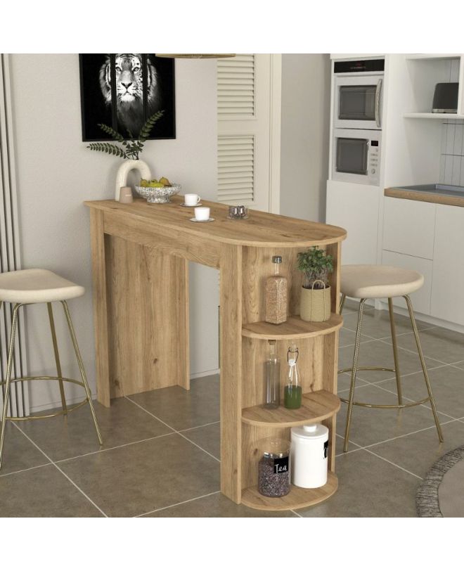Τραπέζι μπαρ Vigne Megapap χρώμα sepet oak 150x51,6x101,8εκ.
