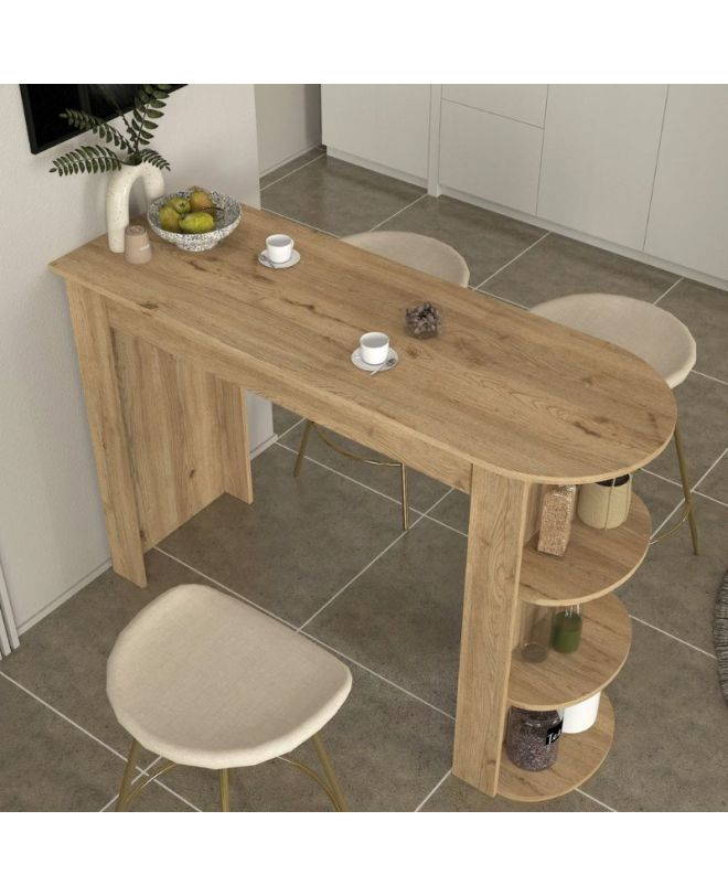 Τραπέζι μπαρ Vigne Megapap χρώμα sepet oak 150x51,6x101,8εκ.