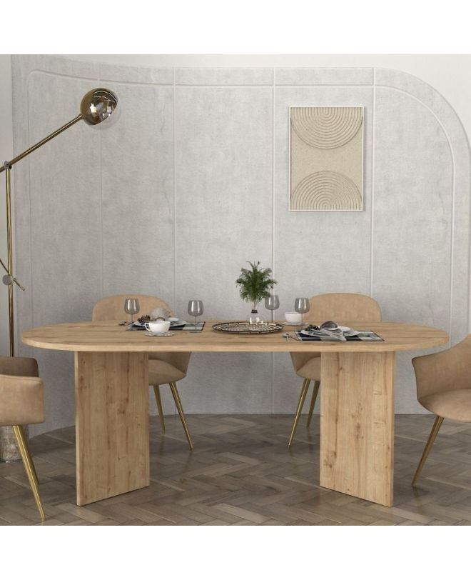 Τραπέζι Cortado Megapap χρώμα sapphire oak 200x90x74εκ.