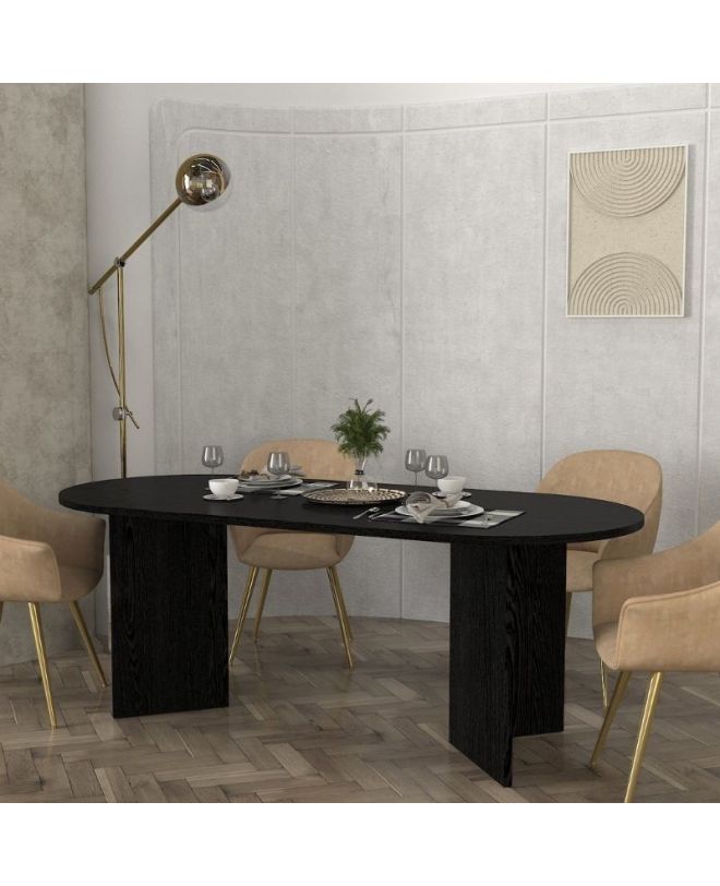 Τραπέζι Cortado Megapap χρώμα sencron black 200x90x74εκ.