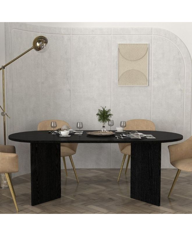 Τραπέζι Cortado Megapap χρώμα sencron black 200x90x74εκ.