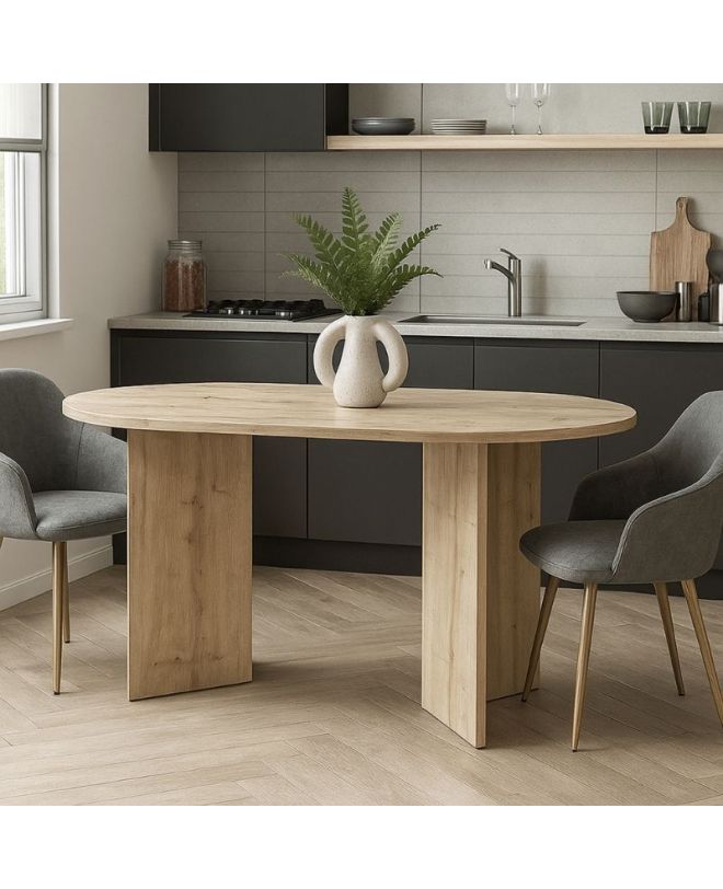 Τραπέζι Cortado Megapap χρώμα sapphire oak 138x80x75εκ.