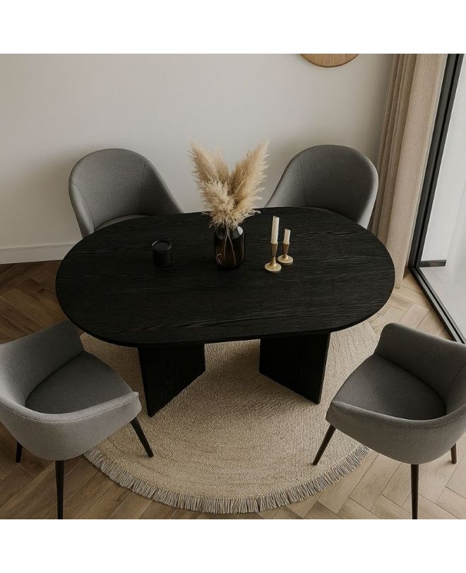 Τραπέζι Cortado Megapap χρώμα sencron black 138x80x75εκ.