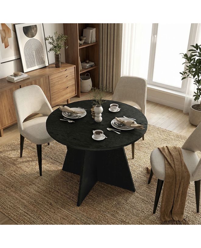 Τραπέζι Tailor Megapap χρώμα sencron black Ø100x75,7εκ.