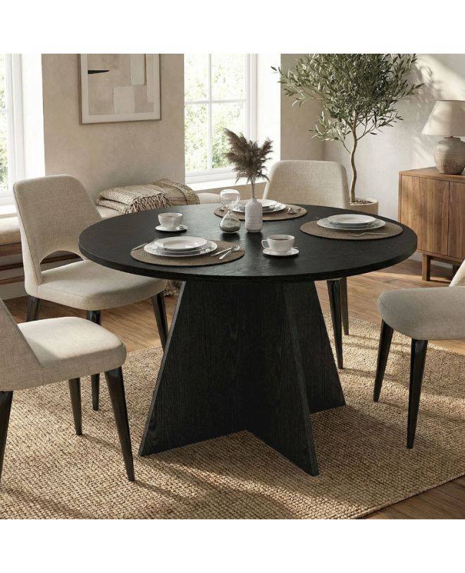 Τραπέζι Tailor Megapap χρώμα sencron black Ø120x75,7εκ.