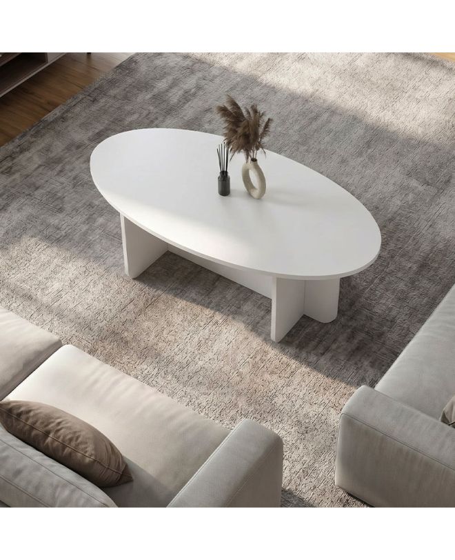 Τραπεζάκι σαλονιού Ravey Megapap χρώμα λευκό 120x60x39,8εκ.