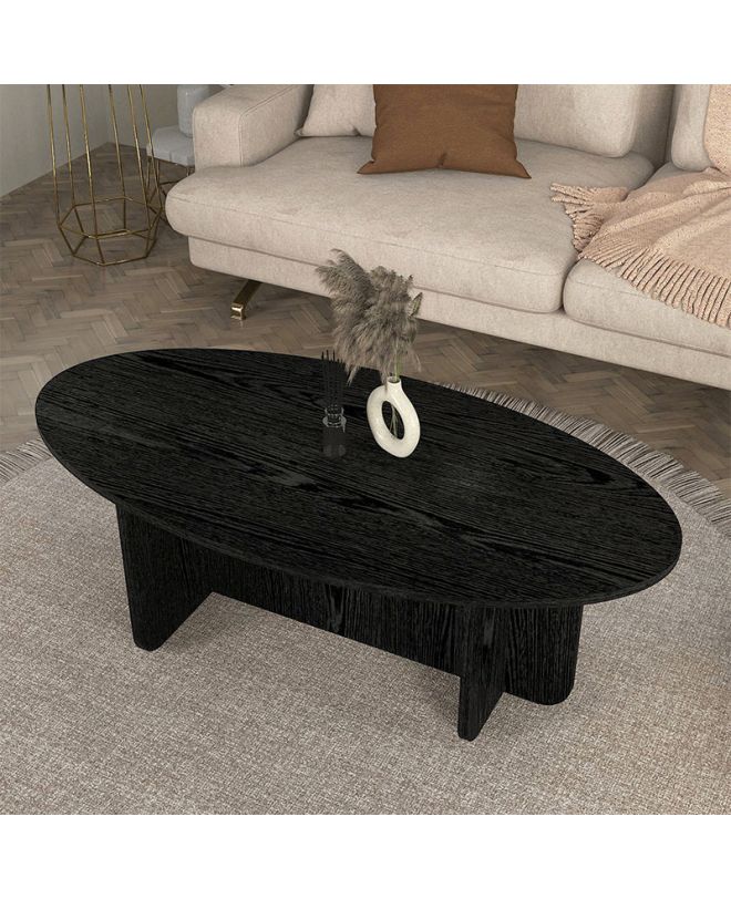 Τραπεζάκι σαλονιού Ravey Megapap χρώμα sencron black 120x60x39,8εκ.