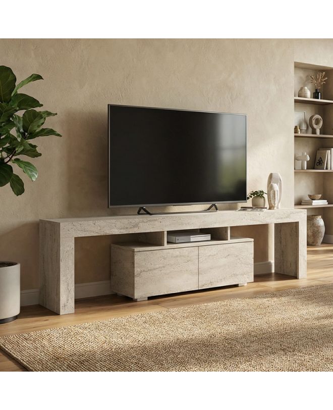 Έπιπλο τηλεόρασης Woodra Megapap χρώμα travertine 180x31,3x50,2εκ.