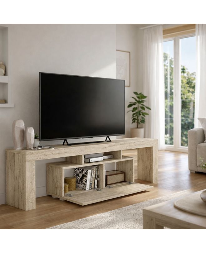 Έπιπλο τηλεόρασης Woodra Megapap χρώμα travertine 180x31,3x50,2εκ.