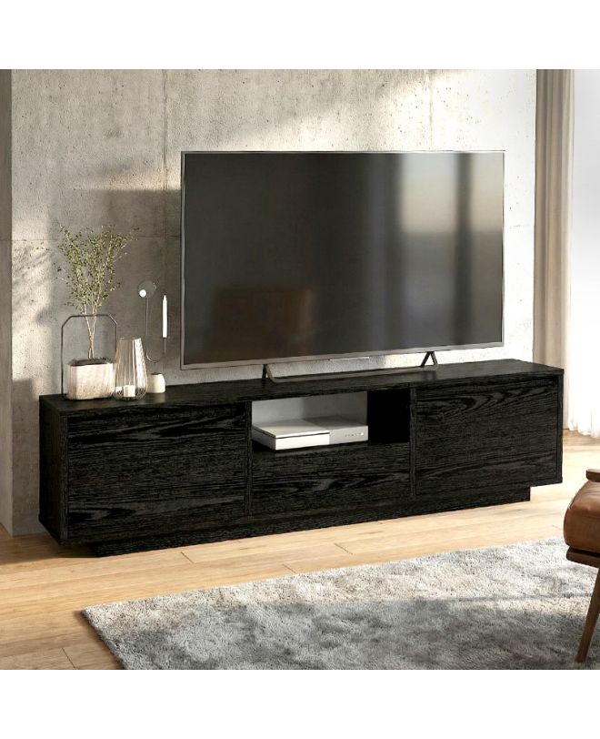 Έπιπλο τηλεόρασης Lumbera Megapap χρώμα sencron black 160x29,5x42εκ.