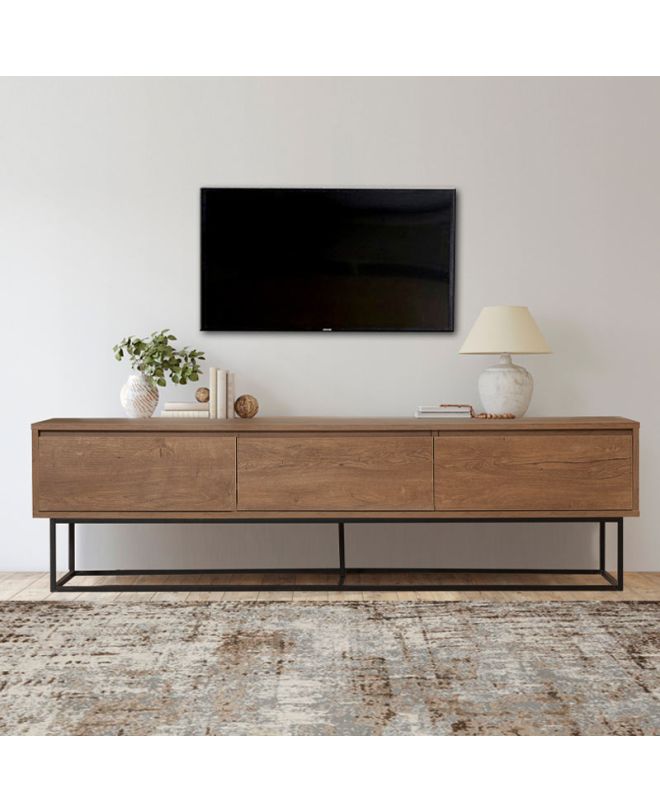 Έπιπλο τηλεόρασης Amedeo Megapap χρώμα καρυδί 180x40x50εκ.