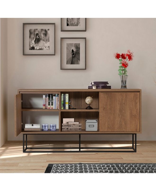 Μπουφές Amedeo Megapap χρώμα καρυδί 140x36x72εκ.