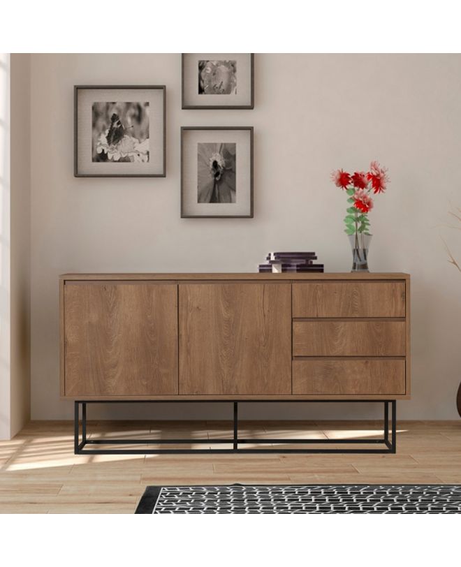 Μπουφές Amedeo Megapap χρώμα καρυδί 140x36x72εκ.