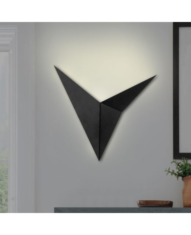 Απλίκα τοίχου Bird Megapap μεταλλική χρώμα μαύρο 34x5x34εκ.