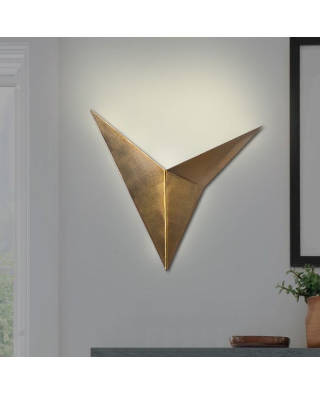 Απλίκα τοίχου Bird Megapap μεταλλική χρώμα χρυσό vintage 34x5x34εκ.