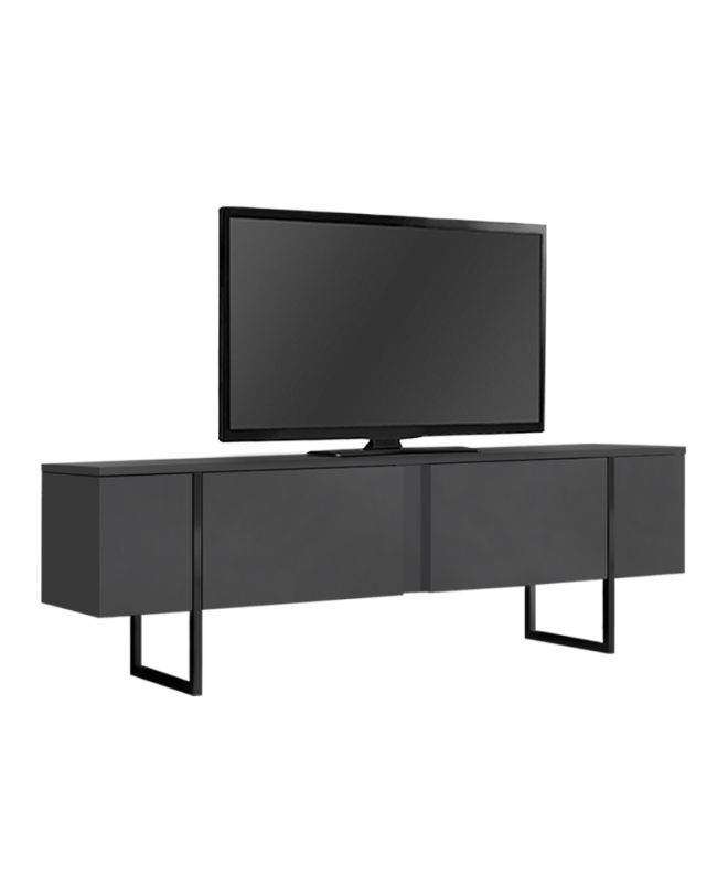 Έπιπλο τηλεόρασης Luxe Megapap χρώμα ανθρακί 180x30x50εκ.