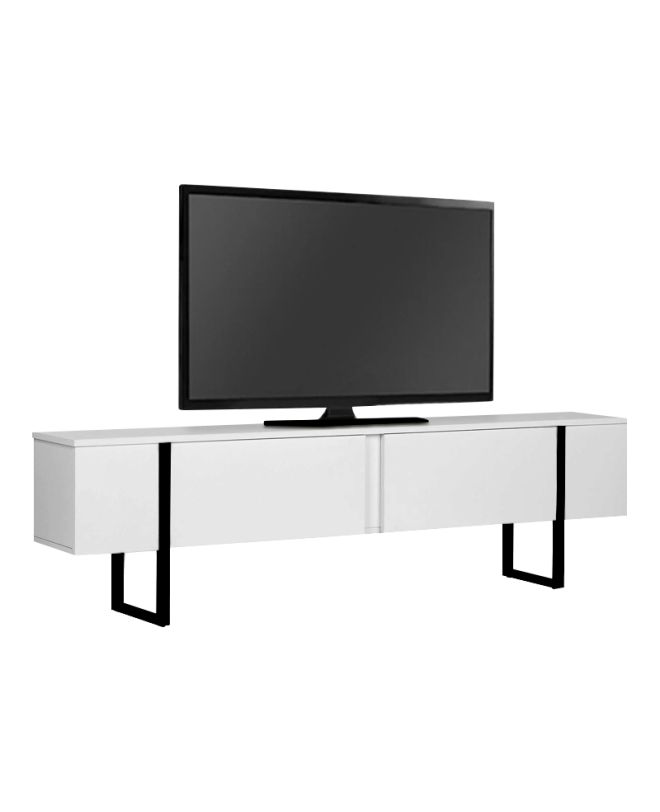 Έπιπλο τηλεόρασης Luxe Megapap χρώμα λευκό - μαύρο 180x30x50εκ.