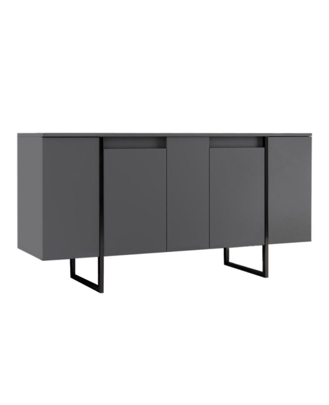 Μπουφές Luxe Megapap χρώμα ανθρακί 160x35x80εκ.