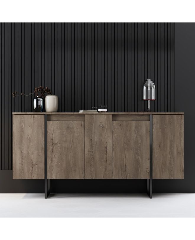 Μπουφές Luxe Megapap χρώμα καρυδί 160x35x80εκ.
