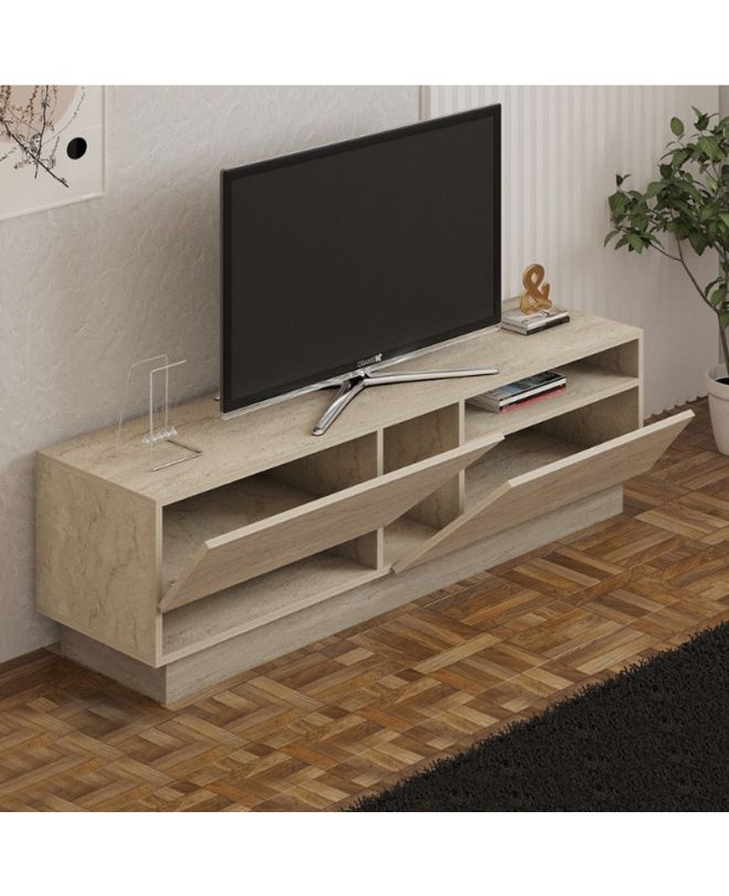 Έπιπλο τηλεόρασης Koza Megapap χρώμα travertine 160x40x45εκ.