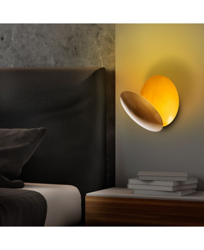Απλίκα τοίχου Led Mimoza Megapap μεταλλική χρώμα χρυσό 25x16x25εκ.