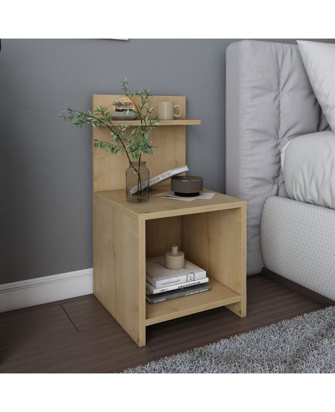 Κομοδίνο Ulman Megapap χρώμα sapphire oak 35x37x72εκ.